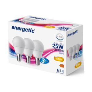 Energetic LED kogel E14 2,9-25W 2700K mat doos a3 - Afbeelding 2