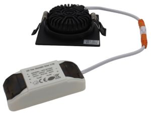 LED inbouwspot 6W 2700K 85mm 60gr vierkant verstelbaar zwart - Afbeelding 2