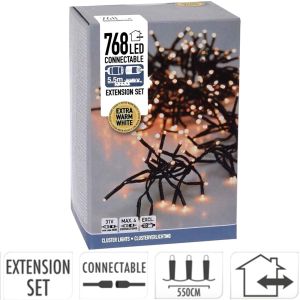 Connectable clusterverlichting 768 LEDS 5,5m extra warm wit - Afbeelding 2