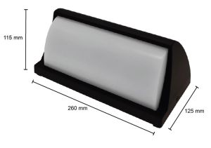 LED Wandlamp 12W rechthoek zwart 3000K - Afbeelding 2