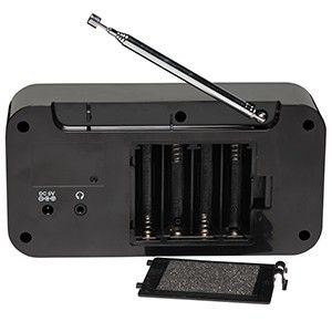 Radio DAB+ 230v of batterij + dual wekfunctie zwart - Afbeelding 2