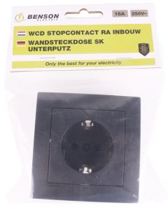 Benson inbouw stopcontact wcd RA zwart - Afbeelding 2
