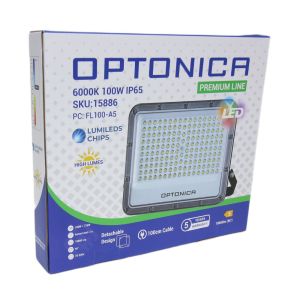 LED Bouwlamp 100W 6000K zwart - premium - Afbeelding 2