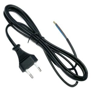 Eurosnoer 2x0,75qmm zwart 1,8m - Afbeelding 2