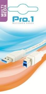 USB 3.0 A male naar B male 1,8m - Afbeelding 2