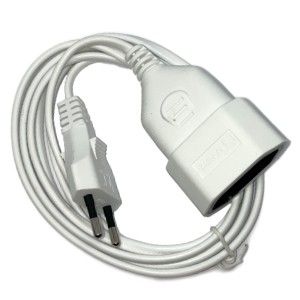 Euroverlengsnoer 2x0,75qmm wit 5m - Afbeelding 2