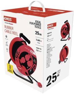 Kabelhaspel H05 3x1,5qmm 25m zwart/rood IP44 - Afbeelding 2