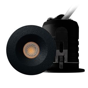 LED mini inbouwspot 3W 2700K 35mm 30gr rond vast zwart - Afbeelding 2