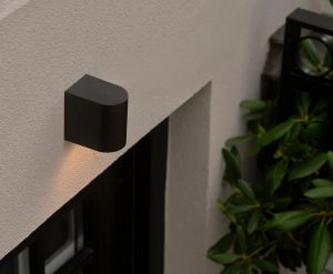 Wandlamp Dion rond 1x GU10 zwart IP54 - Afbeelding 2