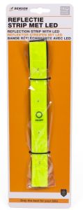 LED armband reflecterend fluor met ledjes - Afbeelding 2