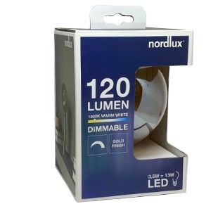 Nordlux LED Globe G120 E27 3,5-12W 1800K retro deco gold dimbaar - Afbeelding 2