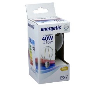 Energetic LED GLS E27 4-40W 2700K filament helder - Afbeelding 2