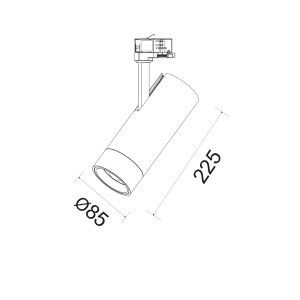 LED railspot 3-fase 29W 3000K zwart 15-60gr Lival SURT - Afbeelding 2