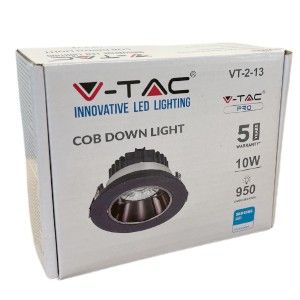 LED COB downlighter zwart 10W 3000K verstelbaar - Afbeelding 2