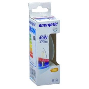 Energetic LED kaars E14 4,2-40W 2700K filament helder dimbaar - Afbeelding 2