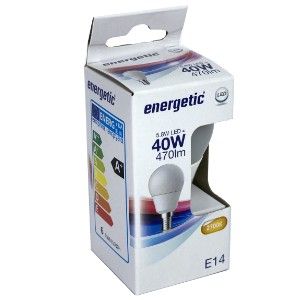 Energetic LED kogel E14 4,9-40W 2700K mat - Afbeelding 2