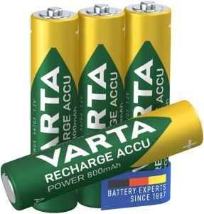 Varta NiMH oplaadbare batterij AAA 800mA blister(4) - Afbeelding 2
