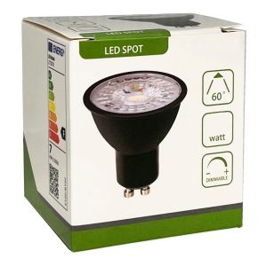 LED spot GU10 230V 5-50W 60gr zwart 3000K dimbaar - Afbeelding 2