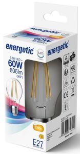 Energetic LED GLS E27 6,8-60W 2700K filament helder - Afbeelding 2