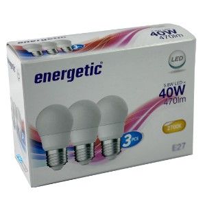 Energetic LED kogel E27 4,9-40W 2700K mat doos a3 - Afbeelding 2