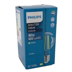 Philips LED GLS E27 5,9-60W 2700K filament helder dimbaar - Afbeelding 2