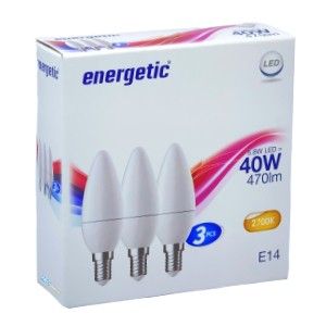 Energetic LED kaars E14 4,9-40W 2700K mat doos a3 - Afbeelding 2