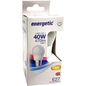 Energetic LED kogel E27 4,9-40W 2700K mat - Afbeelding 2