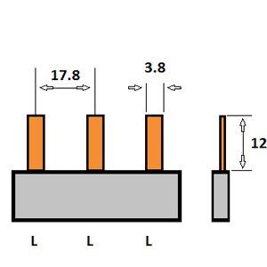 Kamrail 1 fase 3pol. 17,8mm grijs - Afbeelding 2