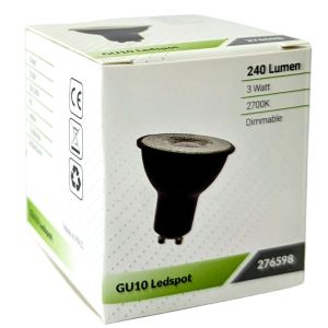 LED spot GU10 230V 3-35W 60gr zwart 2700K dimbaar - Afbeelding 2