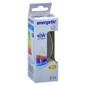 Energetic LED kaars E14 4-40W 2700K filament helder - Afbeelding 2