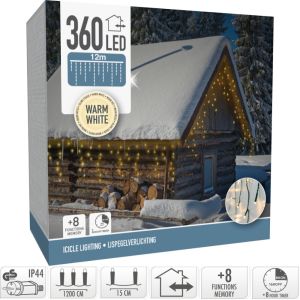 Icicle light 360 LEDS warm wit 1200x52cm IP44 Controller - Afbeelding 2