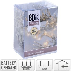 LED Batterijverlichting 80 LEDS warm wit - Afbeelding 2
