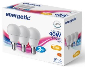Energetic LED kogel E14 4,9-40W 2700K mat doos a3 - Afbeelding 2