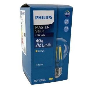 Philips LED GLS E27 3,4-40W 2700K filament helder dimbaar - Afbeelding 2