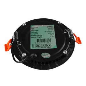 LED panel downlight 6W 3000K incl. driver zwart - Afbeelding 2