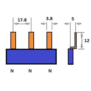 Kamrail 1 fase 3pol. 17,8mm gebogen blauw - Afbeelding 2