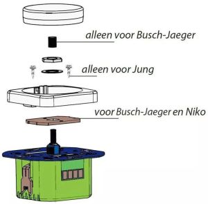 Hulpsetje voor led dimmer (knopje 4-6mm plaatje schroef) - Afbeelding 2