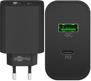 USB + USB-C snellader 45W zwart - Afbeelding 2