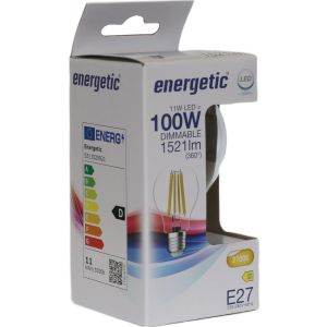 Energetic LED GLS E27 11-100W 2700K filament helder dimbaar - Afbeelding 2