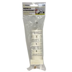 Reisstekkerset 4-delig torenmodel universeel wit - Afbeelding 2