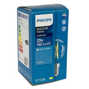 Philips LED kogel E14 2,5-25W filament helder dimtone - Afbeelding 2