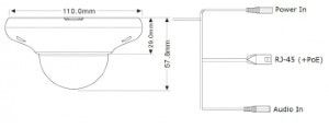 IP Camera dome 4Mpix 12V IR-led 2.8mm mini - Afbeelding 2