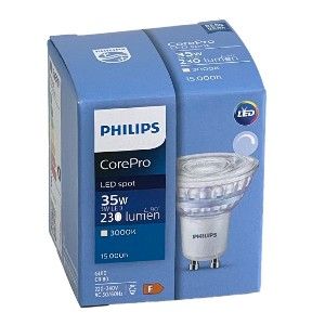 Philips LED spot GU10 3-35W 3000K dimbaar - Afbeelding 2