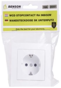 Benson inbouw stopcontact wcd RA wit - Afbeelding 2