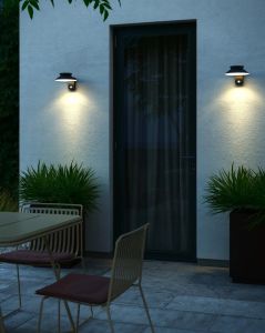 LED Solar wandlamp Justina 5W 3000K zwart IP44 - Afbeelding 2