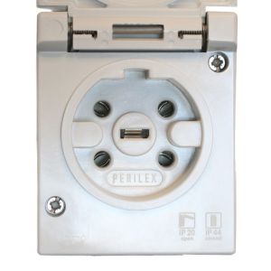 Perilex opbouw stopcontact 16A SWD grijs ABL - Afbeelding 2