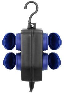 Hangkoppeling zwart IP44 H05 3x1,5qmm 10m 4V met klep - Afbeelding 2