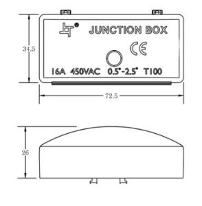 Kabelkoppeling IP20 zwart met 3 polige connector - Afbeelding 2