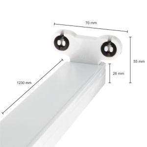 Montagebalk 2x 120cm voor LED Tube LEEG - Afbeelding 2