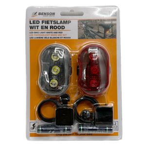 LED fietslampset 2 delig rood/wit met reflector - Afbeelding 2